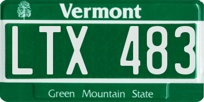 VT license plate LTX483