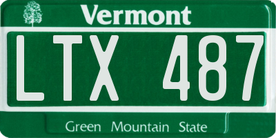 VT license plate LTX487