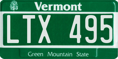 VT license plate LTX495