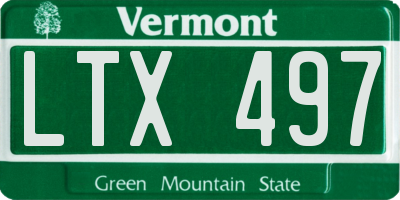 VT license plate LTX497