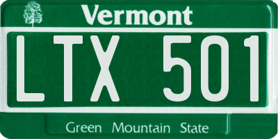 VT license plate LTX501