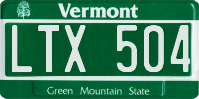 VT license plate LTX504