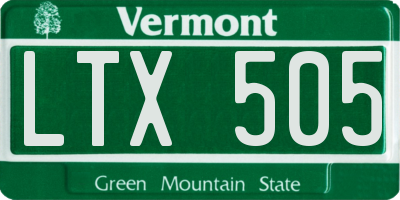 VT license plate LTX505