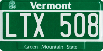 VT license plate LTX508