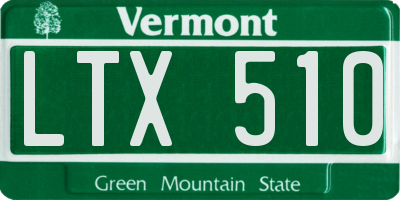 VT license plate LTX510