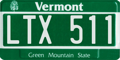 VT license plate LTX511