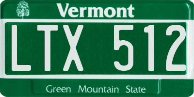 VT license plate LTX512