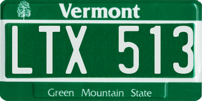 VT license plate LTX513