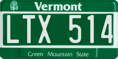 VT license plate LTX514