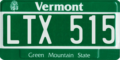 VT license plate LTX515