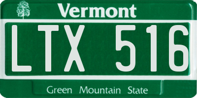 VT license plate LTX516