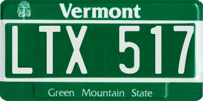 VT license plate LTX517