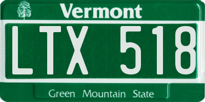 VT license plate LTX518
