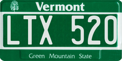 VT license plate LTX520
