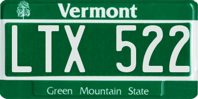 VT license plate LTX522