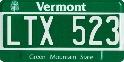 VT license plate LTX523