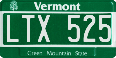 VT license plate LTX525
