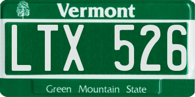 VT license plate LTX526
