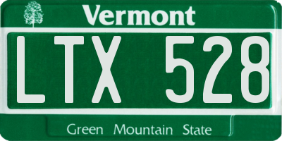 VT license plate LTX528