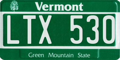 VT license plate LTX530