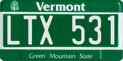 VT license plate LTX531