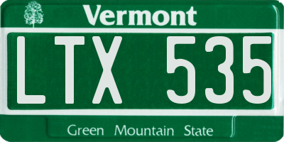 VT license plate LTX535
