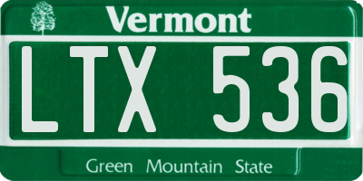 VT license plate LTX536
