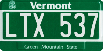 VT license plate LTX537