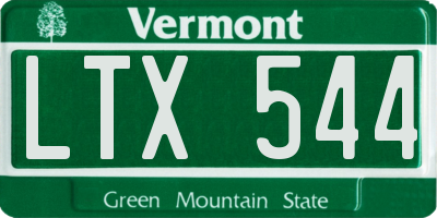 VT license plate LTX544