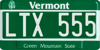 VT license plate LTX555