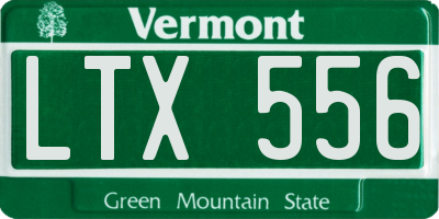 VT license plate LTX556