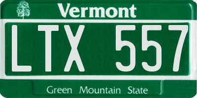 VT license plate LTX557