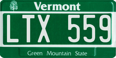 VT license plate LTX559
