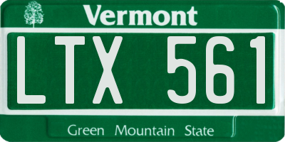 VT license plate LTX561