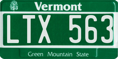 VT license plate LTX563