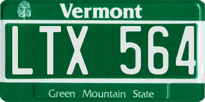 VT license plate LTX564