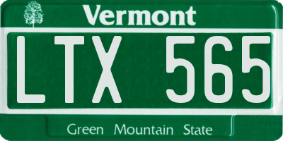VT license plate LTX565