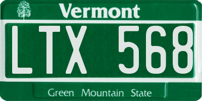 VT license plate LTX568