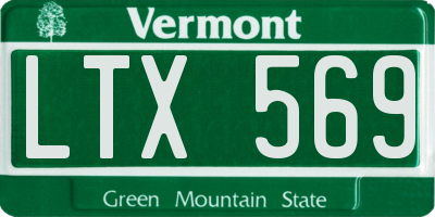 VT license plate LTX569