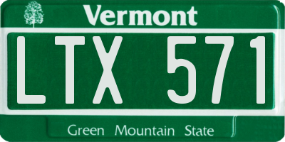 VT license plate LTX571