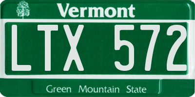 VT license plate LTX572