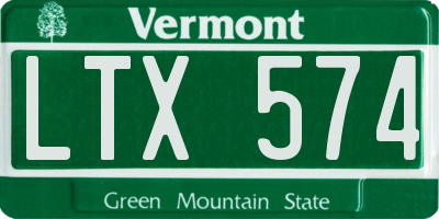 VT license plate LTX574