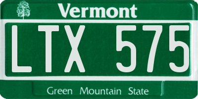 VT license plate LTX575