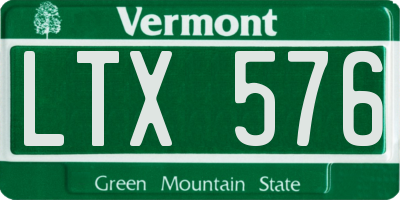 VT license plate LTX576