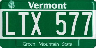 VT license plate LTX577