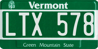 VT license plate LTX578