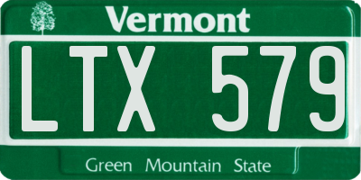 VT license plate LTX579