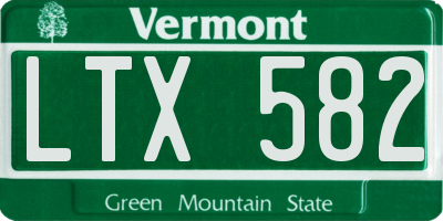 VT license plate LTX582