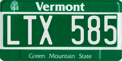 VT license plate LTX585