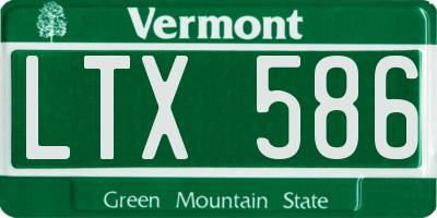 VT license plate LTX586